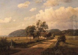 Parti Fra Kullen Med Milep+l Ved Kysten by Carsten Henrichsen