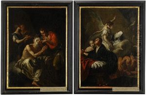 La Guarigione Di Tobia, Estasi D'un Santo (pair) by Johann Josef Karl Henrici