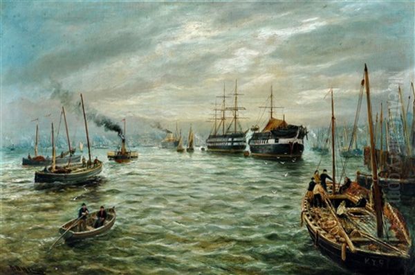 North Shields Harbour With Fishing Boats - view 1