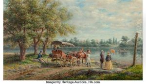 Waiting At The Ferry by Edward Lamson Henry