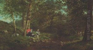 Fishing By The Stream by Edward Lamson Henry