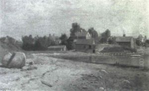 New England Village With Boat Dock by Edward Lamson Henry