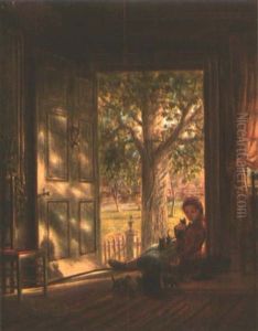 In The Glow, Sunset by Edward Lamson Henry