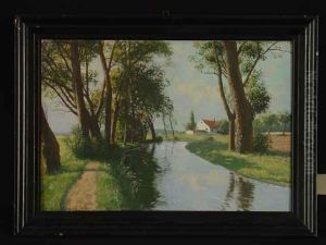 Flusslauf Vor Ortschaft by Max Barascudts