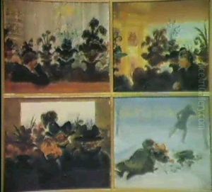 The Artist's Commentary On Women's Hats by Edward Lamson Henry