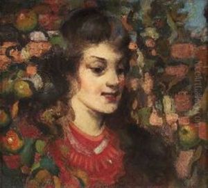 Young Girl With Apples by George Henry