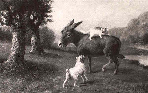 Donkey Terrier And Cat - view 1