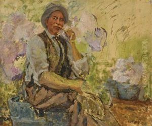 The Gardener, Portrait Of Paul Henry by Grace Henry