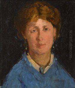 Artist In Blue Smock [early Self Portrait] by Grace Henry