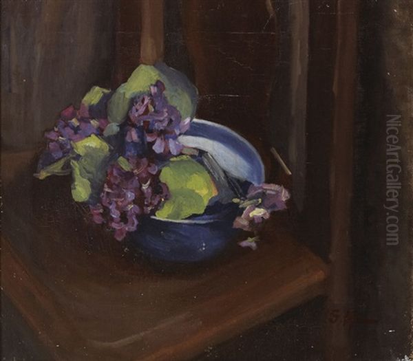 Still Life With Lilac In A Blue Bowl - view 1