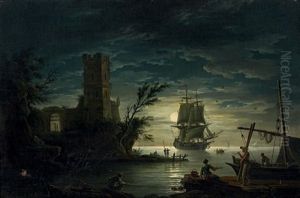 Vue D'un Port Au Crepuscule by Jean d'Arles Henry