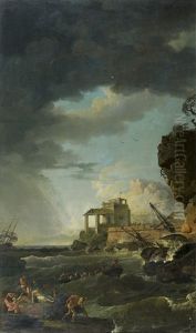 Cote Mediterraneenne Par Gros Temps by Jean d'Arles Henry