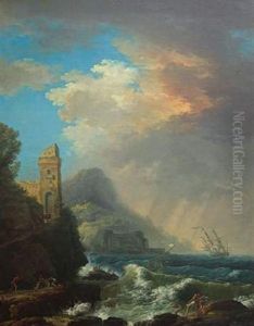 Scene De Tempete Et Naufrage Sur La Cote Mediterraneenne
