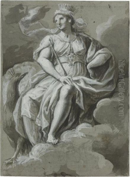 Juno Seated In The Clouds, A Peacock By Her Side - view 1