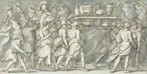 The Triumph Of Lucio Emilio Paolo: The Spoils Of War, After Perino Del Vaga by Francesco Baratta