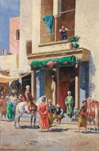 Arab Street Scene by Filippo Baratti