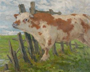 Taureau Au Pre by Edouard Louis Henry-Baudot