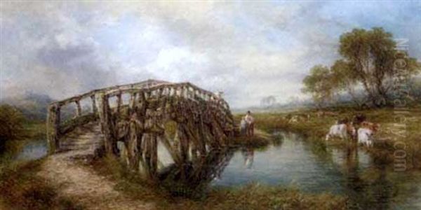 Cattle Watering In An Extensive Landscape - view 1