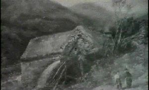 Peasants On A Track Near A Watermill by Frederick Henry Henshaw