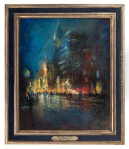 Fourteenth St. Ny City (night), "the Great Divide" by Glenn Cooper Henshaw