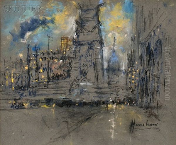 The East River, Urban Waterfront, City Square, And Moonlight In The Catskill (4 Works) - view 1