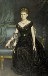 Portrait Von Marie Grafin Zu Munster Mit Hund Dandy by Harry von Hente