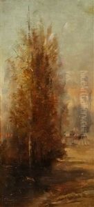 Landscape With Trees And Fountain Landscape With Trees And Fountain
