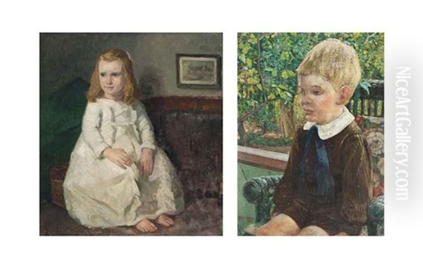 A Little Boy Seated On A Balcony (2 Works) - view 1