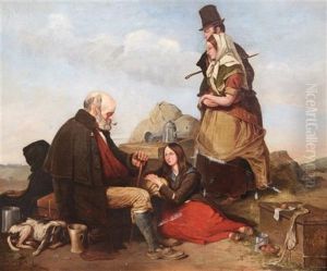 Itinerants At A Roadside Rest