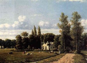 Cows Grazing By A Country Estate