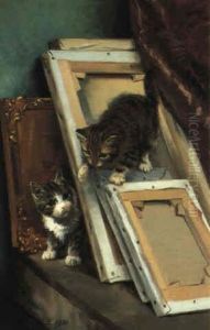 Kittens Playing In The Artist's Studio