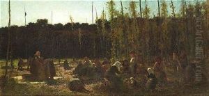 Bauern Bei Der Ernte by Theodor Her