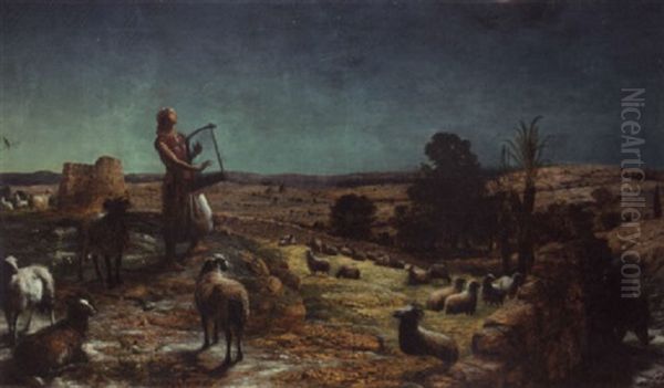 David, The Future King Of Israel, While A Shepherd, At Bethlehem - view 1