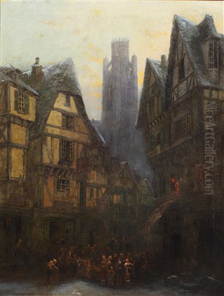 Rue Damiette, Rouen, St. Ouen In Background - view 1
