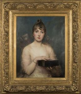 Portrait De Jeune Fille Tenant Un Coffret by Leon Herbo