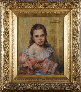 Fillette A La Poupee by Leon Herbo