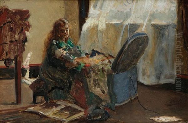Girl In Interior Near The Window - view 1