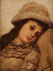 L'enfant Au Chapeau A Plume by Leon Herbo