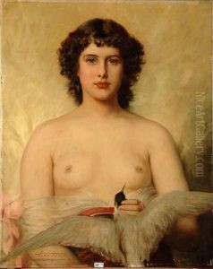 Jeune Fille A L'oiseau by Leon Herbo