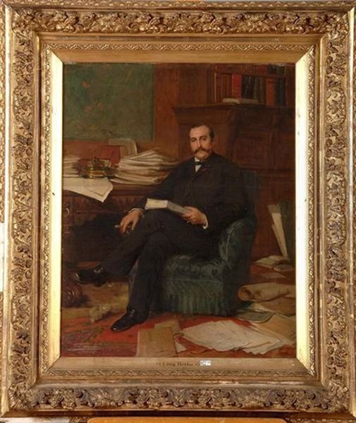 Portrait D"un Notable Assis Dans Son Bureau - view 1