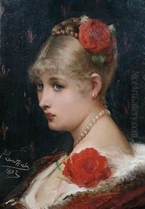 Roses And Pearls - Portrait Of A Young Woman