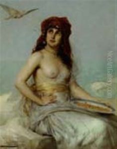 Exotic Beauty On The Coast Feeding A Dove by Leon Herbo
