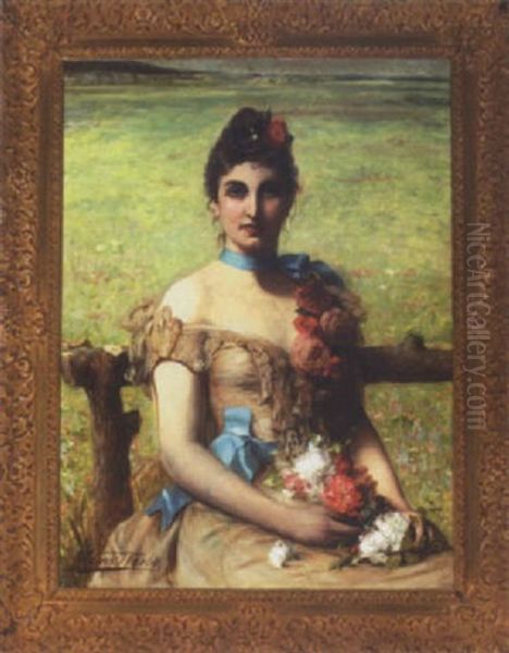 Girl Holding A Posy - view 1