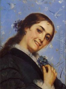 Jeune Fille Aux Violettes