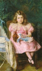 Portrait Of A Girl With A Doll by Leon Herbo