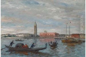 Venedig - Blick Uber Den Bacino Auf Den Dogenpalast Und Die Piazzetta