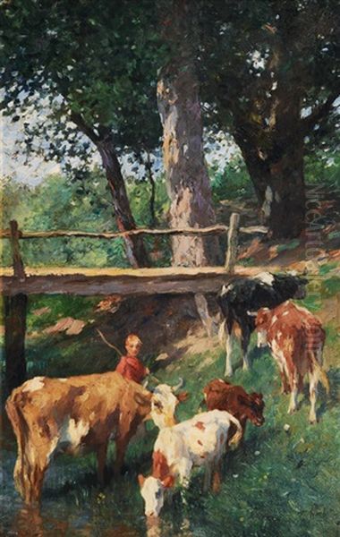 Cows By The Creek - view 1