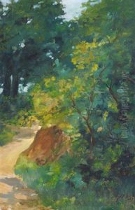 Sunlit Forest Trail by Thomas Ludwig Herbst