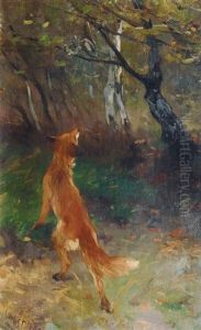 Fox Watching A Bird by Thomas Ludwig Herbst
