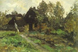 Bauernhaus In Landschaft by Thomas Ludwig Herbst